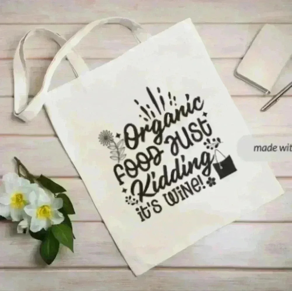 Just kidding recycled canvas tote bag